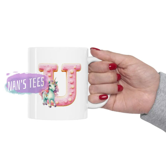 Super Cute Animal Alphabet Letter U | Ceramic Mug 11Oz