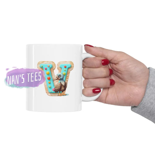 Super Cute Animal Alphabet Letter V | Ceramic Mug 11Oz