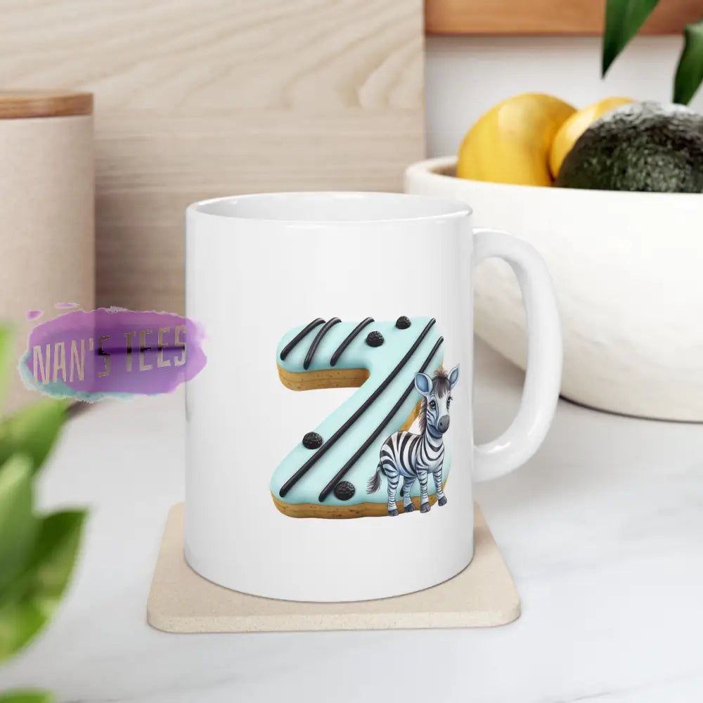 Super Cute Animal Alphabet Letter Z | Ceramic Mug 11Oz