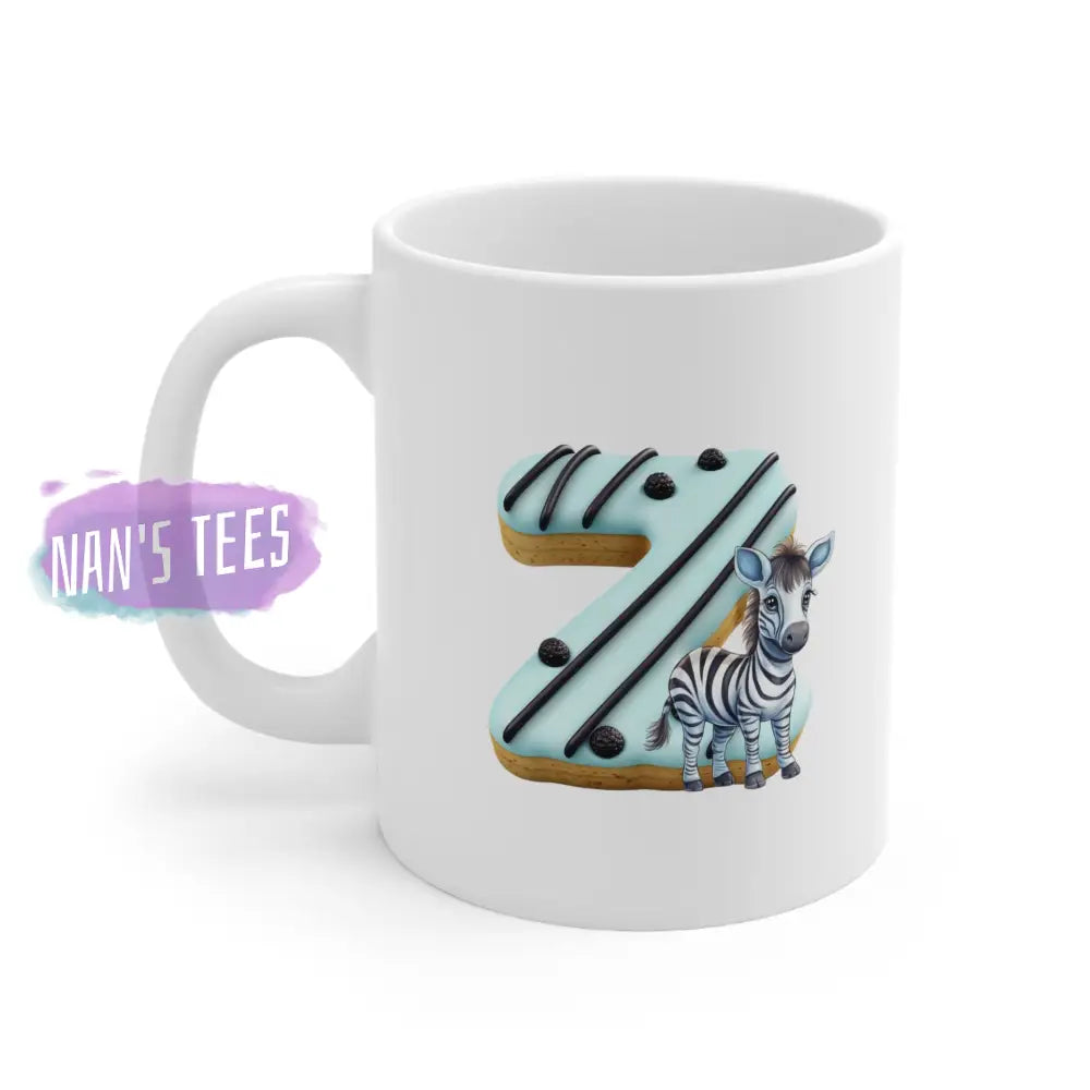 Super Cute Animal Alphabet Letter Z | Ceramic Mug 11Oz