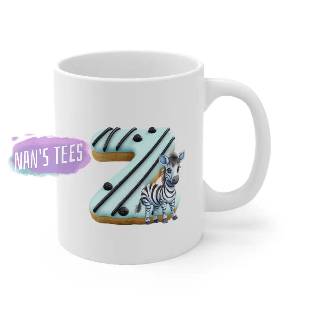 Super Cute Animal Alphabet Letter Z | Ceramic Mug 11Oz