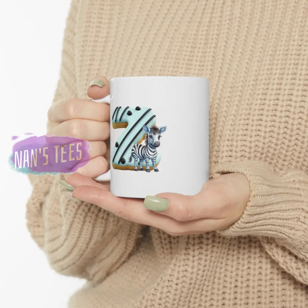 Super Cute Animal Alphabet Letter Z | Ceramic Mug 11Oz