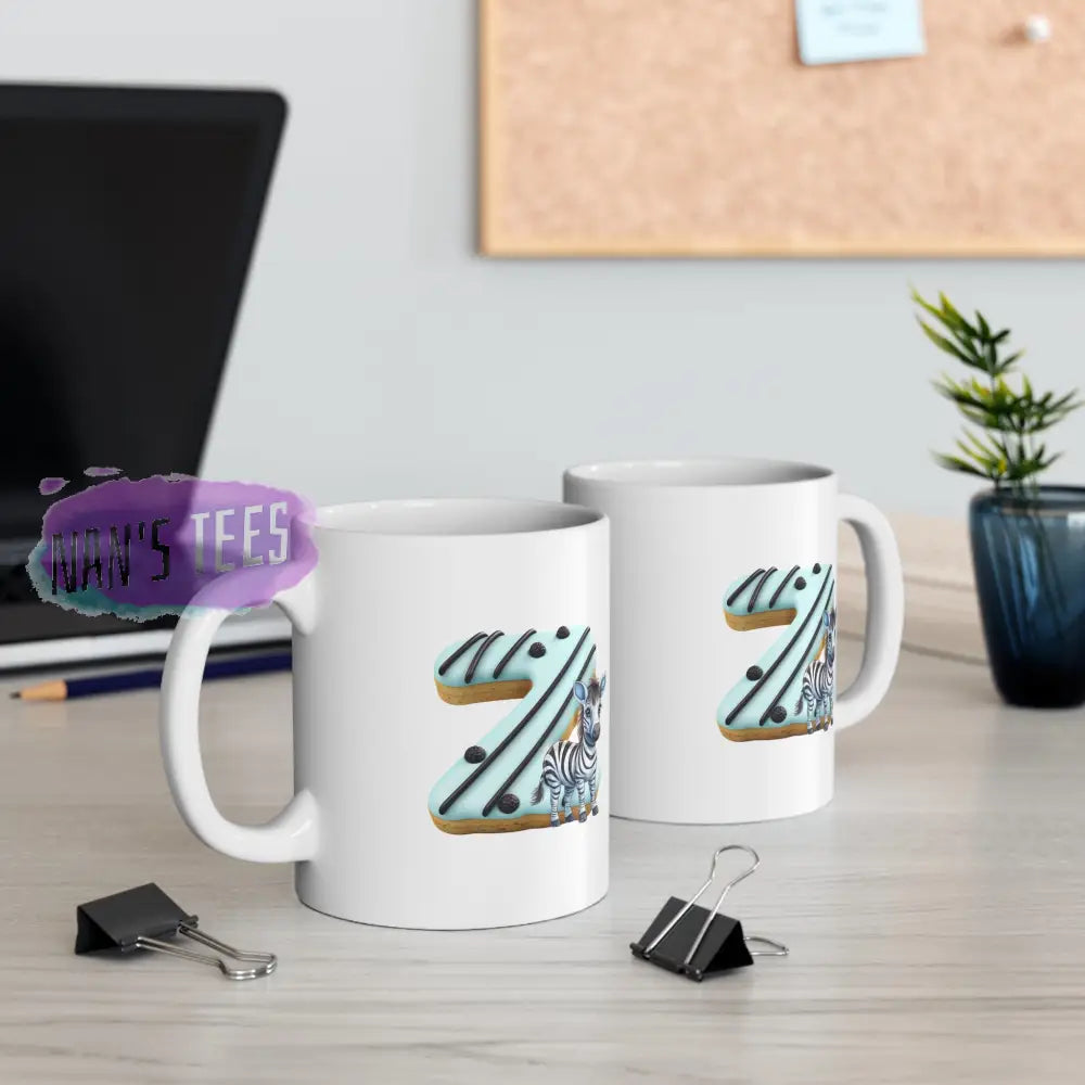 Super Cute Animal Alphabet Letter Z | Ceramic Mug 11Oz