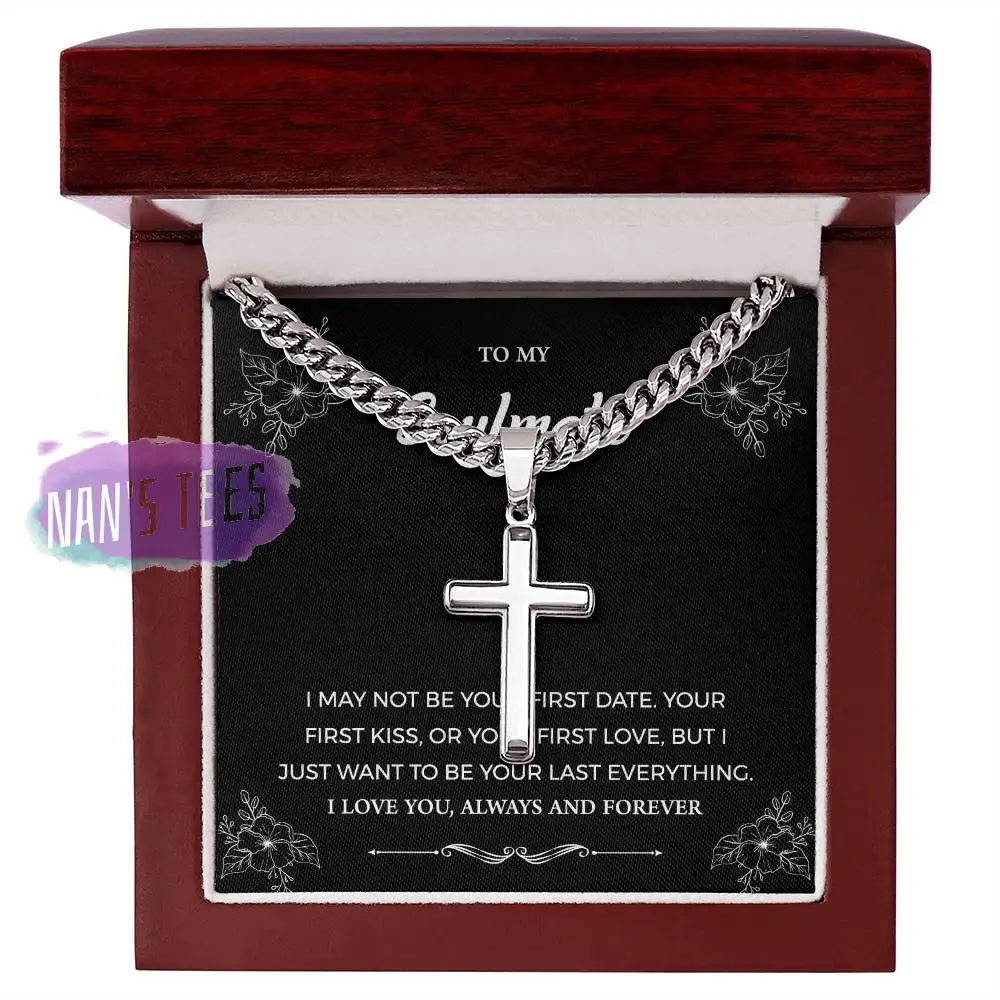 To My Soulmate | Cuban Chain With Artisan Cross Necklace Luxury Box W/Led Jewelry